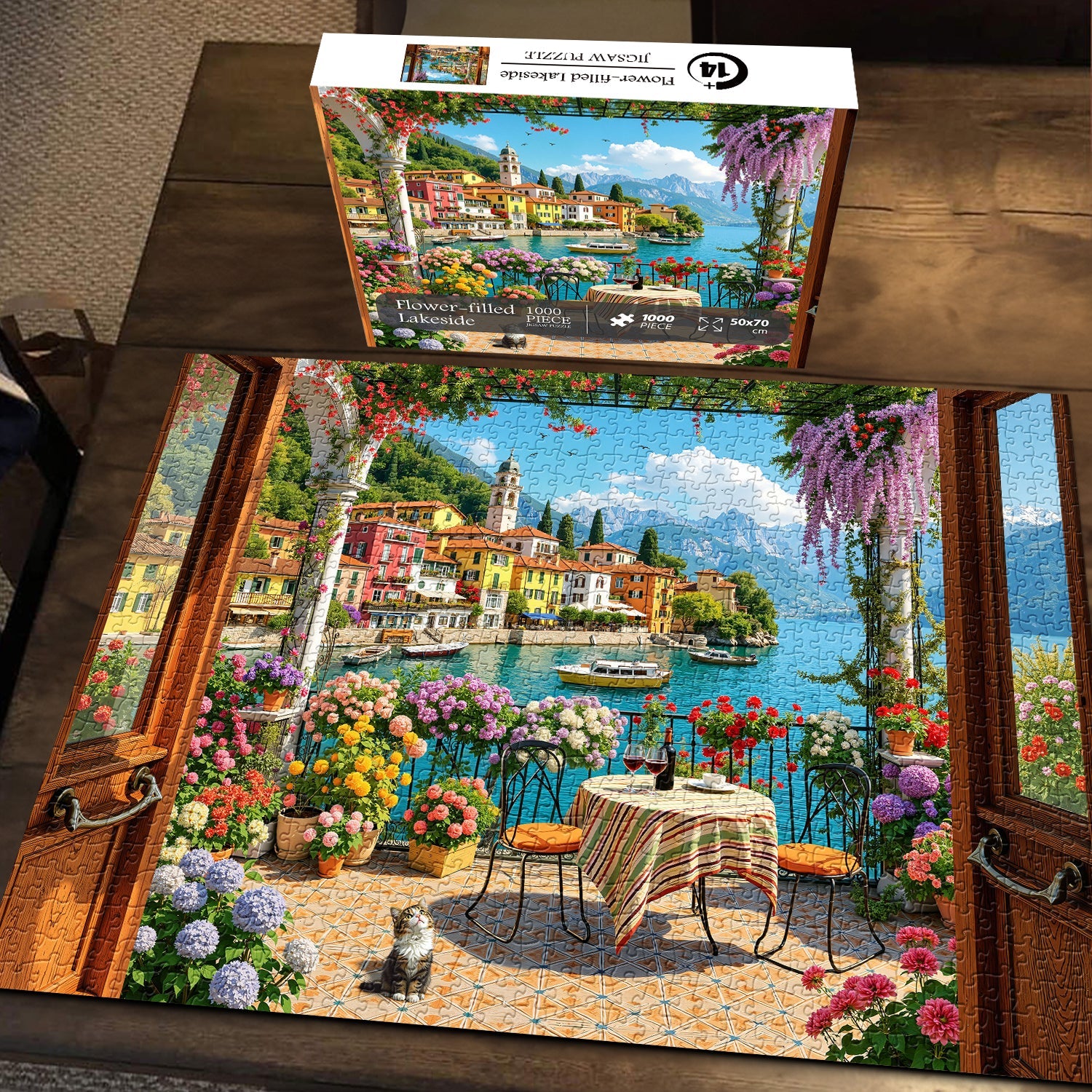 Flower-filled Lakeside Jigsaw Puzzle 1000 Pieces