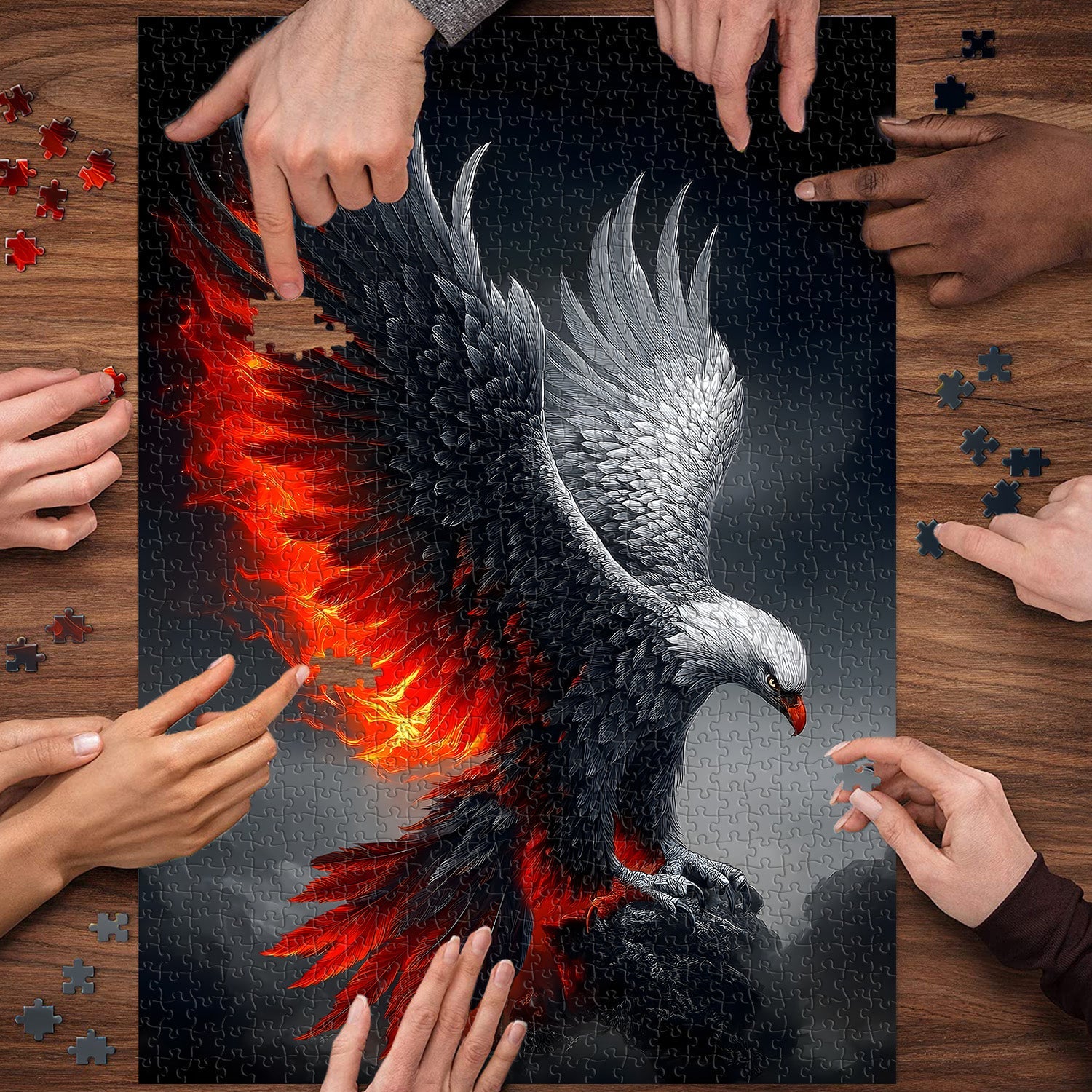 Crimson Flame Eagle Jigsaw Puzzle 1000 Pieces