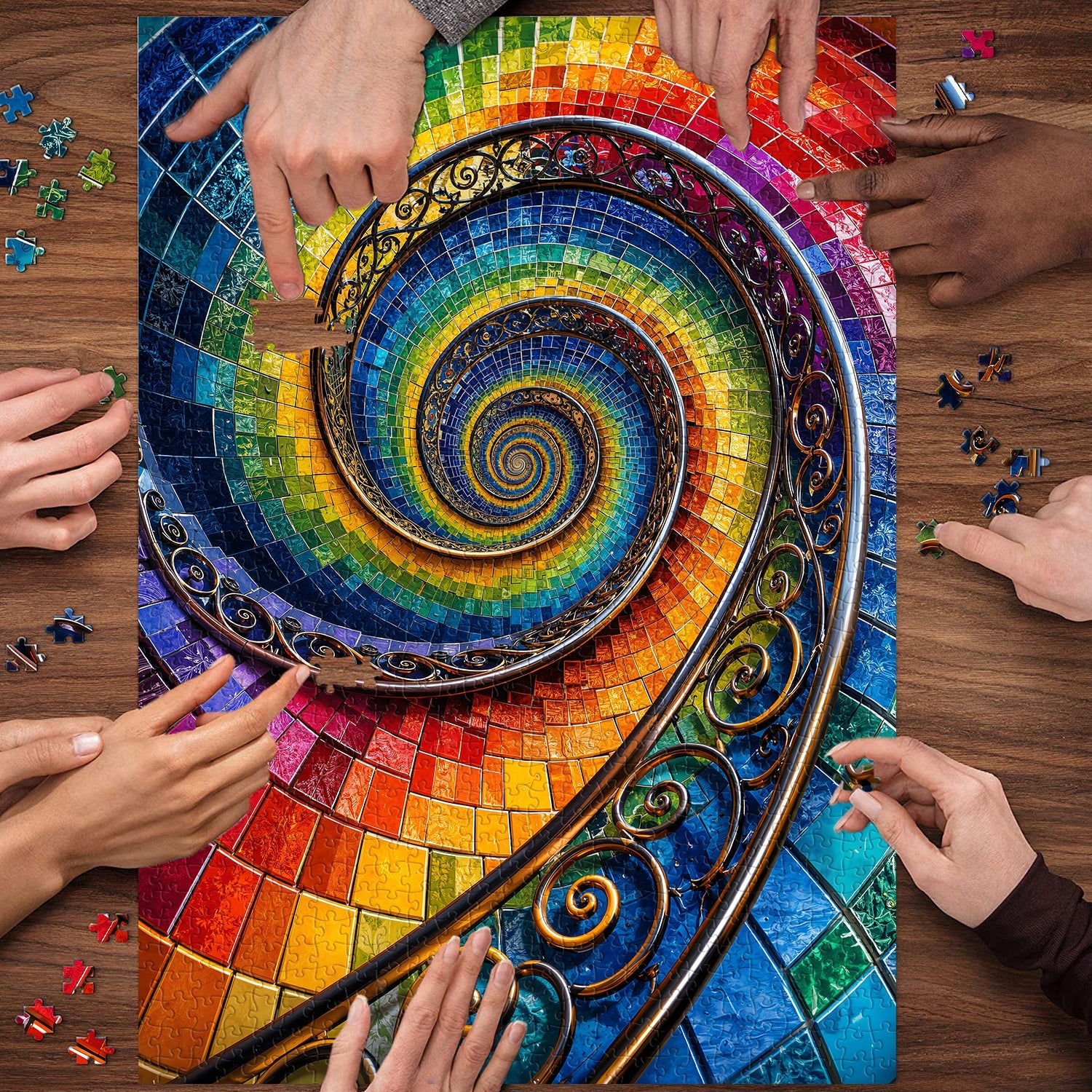 Mosaic Color Vortex Jigsaw Puzzle 1000 Piece