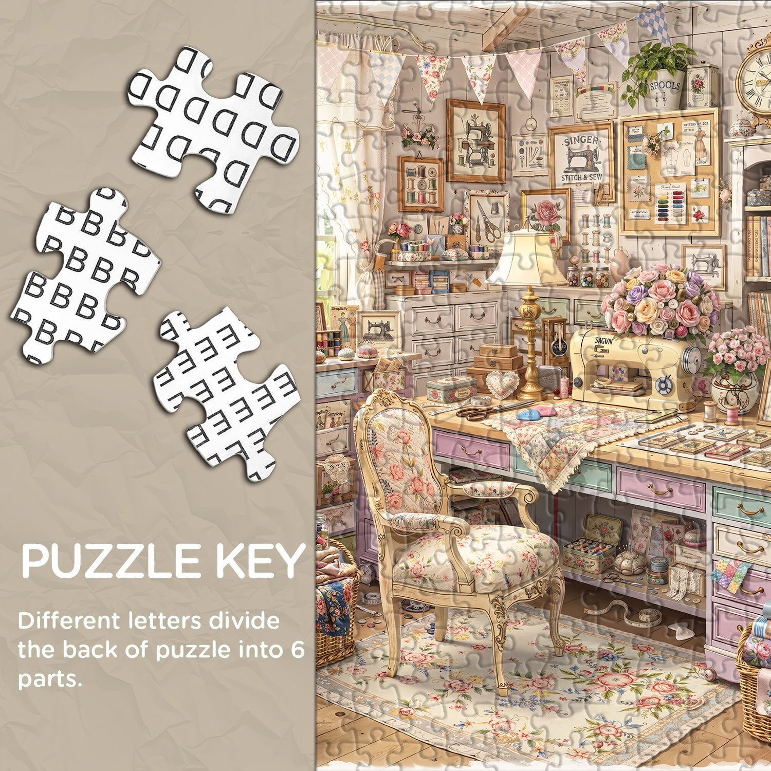 Sewing Cottage Jigsaw Puzzle 1000 Piece