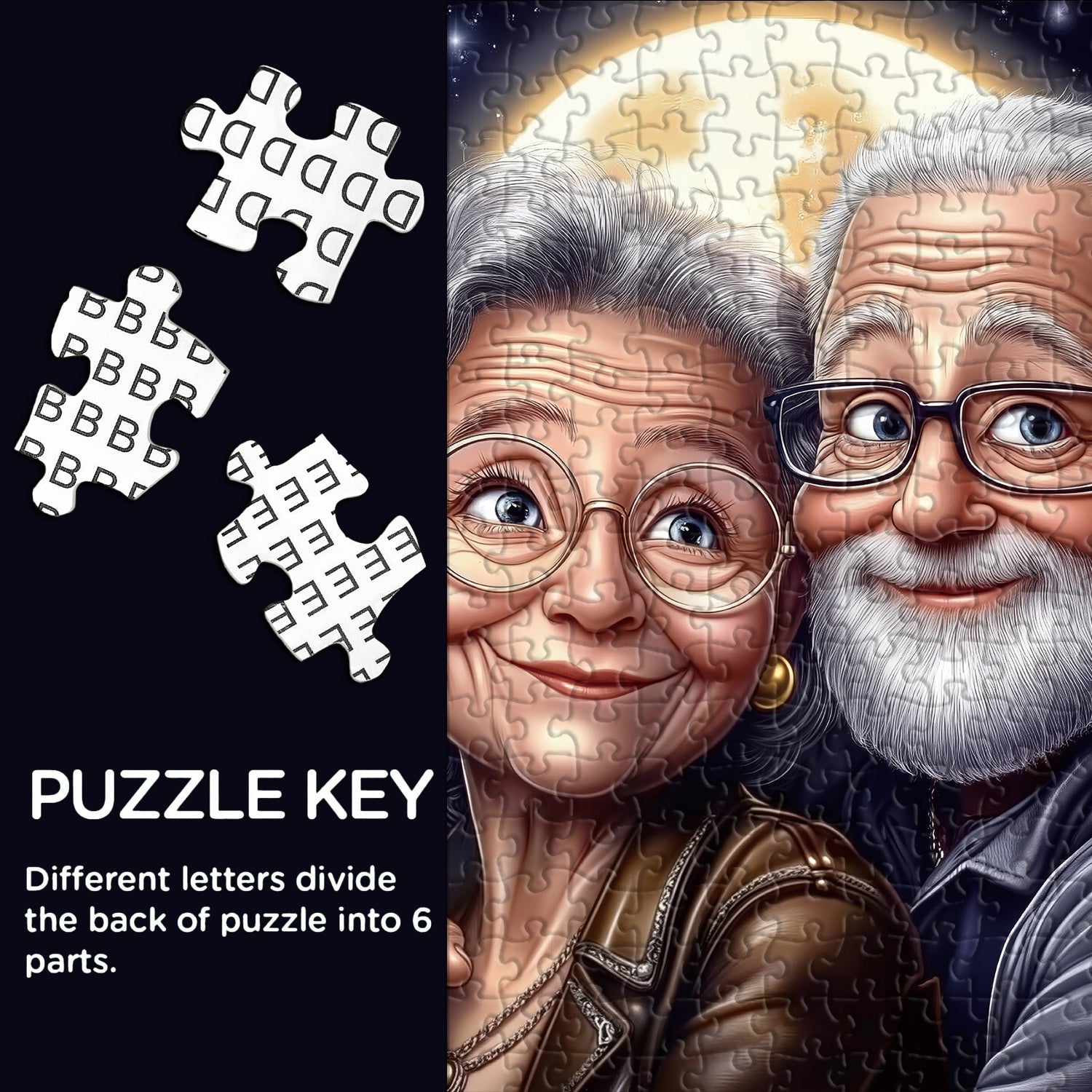 Silver Hair Embrace Jigsaw Puzzle 1000 Pieces