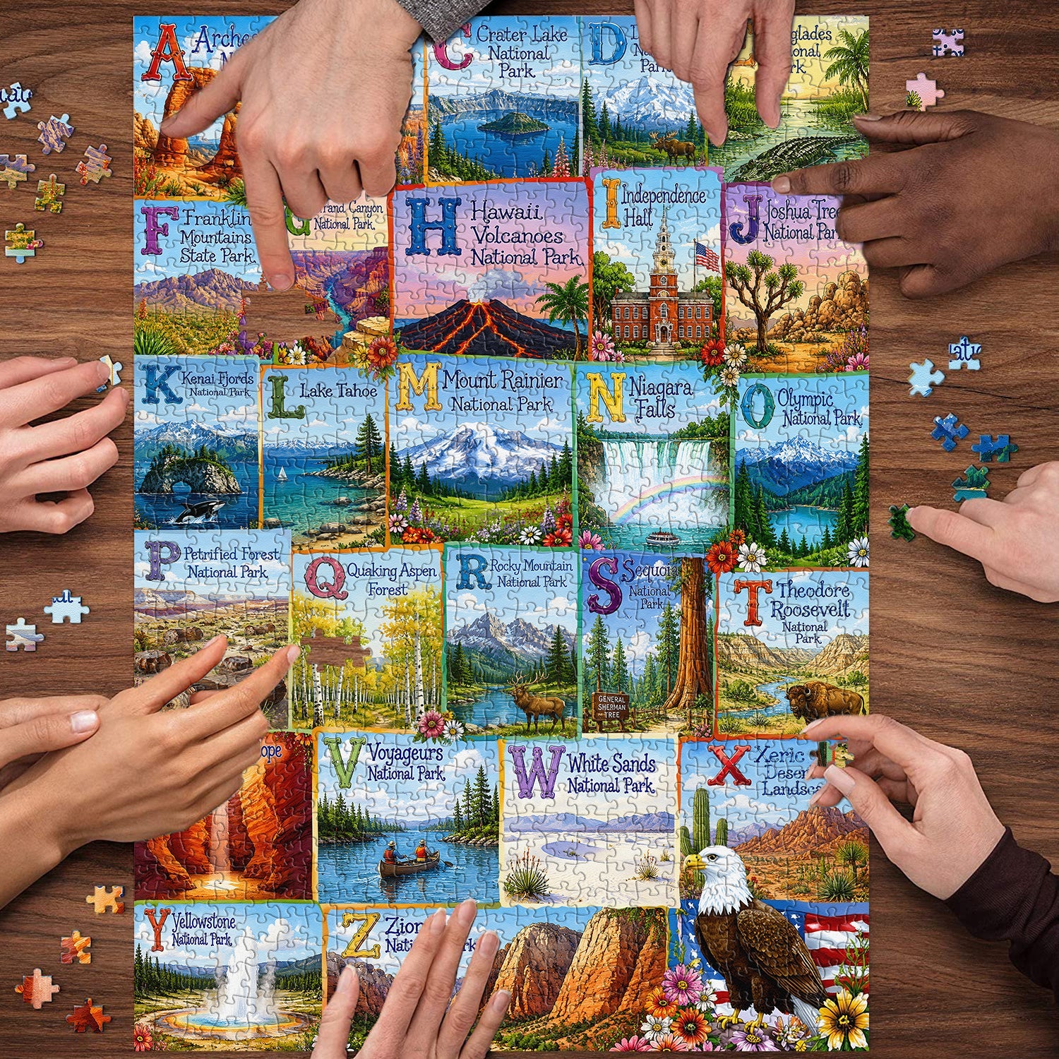 National Park Alphabet Jigsaw Puzzle 1000 Piece