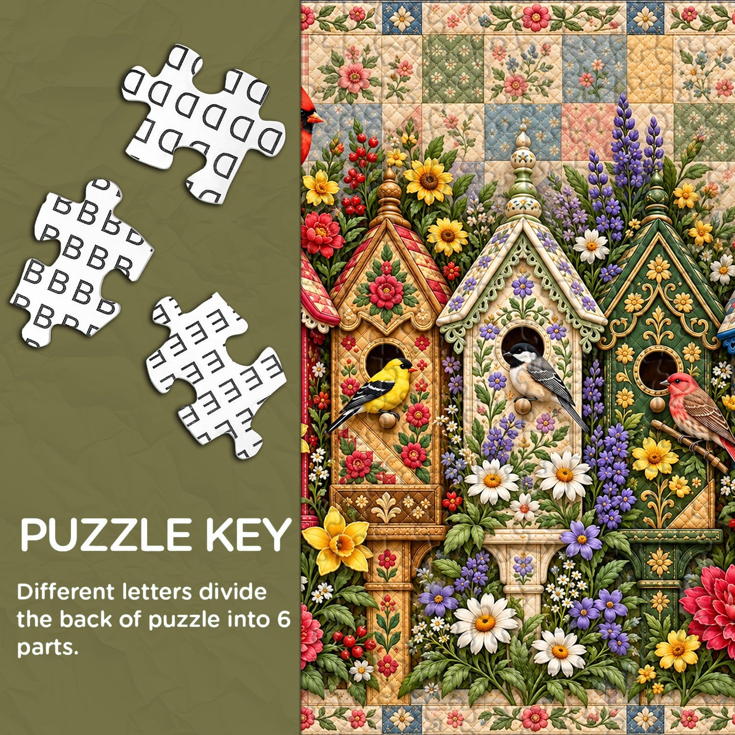 Quilted Bird Haven Jigsaw Puzzle 1000 Piece