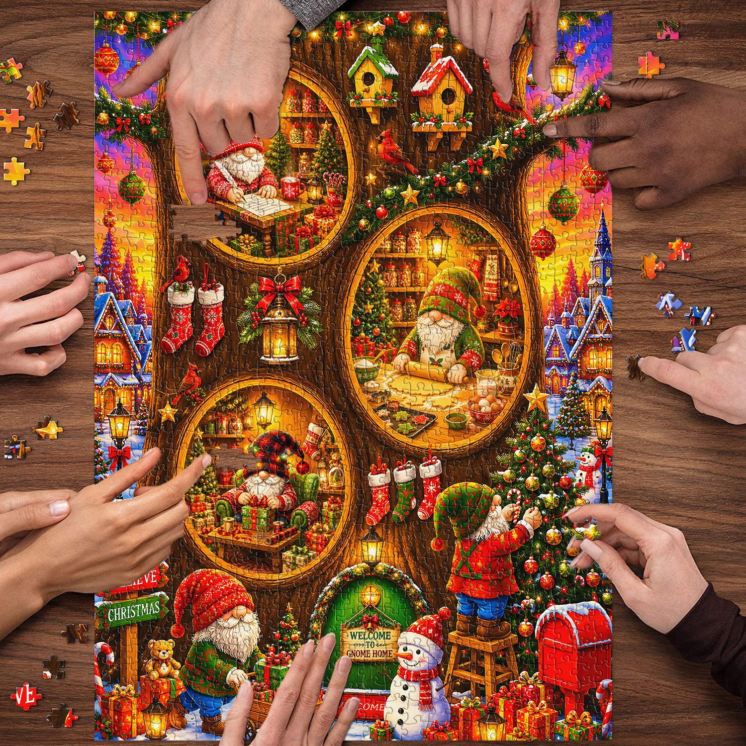 Christmas Gnome Village Jigsaw Puzzle 1000 Piece