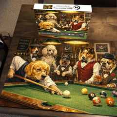 Retro Billiards Dog Jigsaw Puzzle 1000 Piece