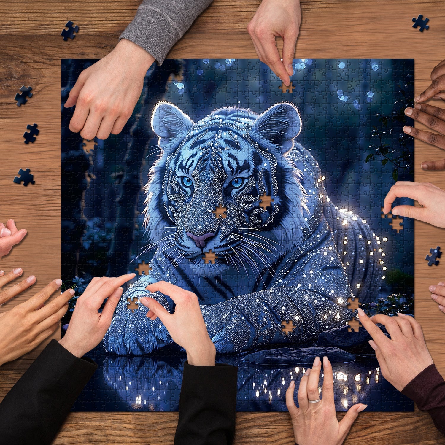 Starlit Tiger Jigsaw Puzzle 1000 Pieces