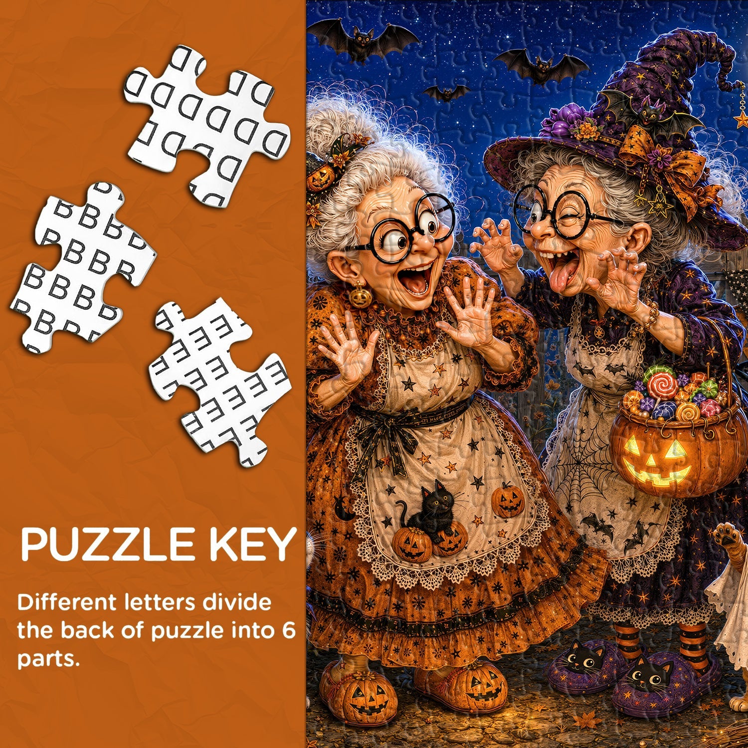 Mischievous Grandma's Halloween Jigsaw Puzzle 1000 Pieces