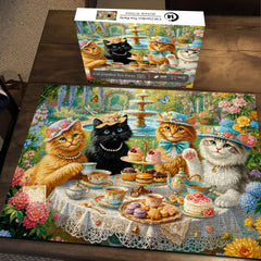 Cat Garden Tea Party Jigsaw Puzzle 1000 Pieces