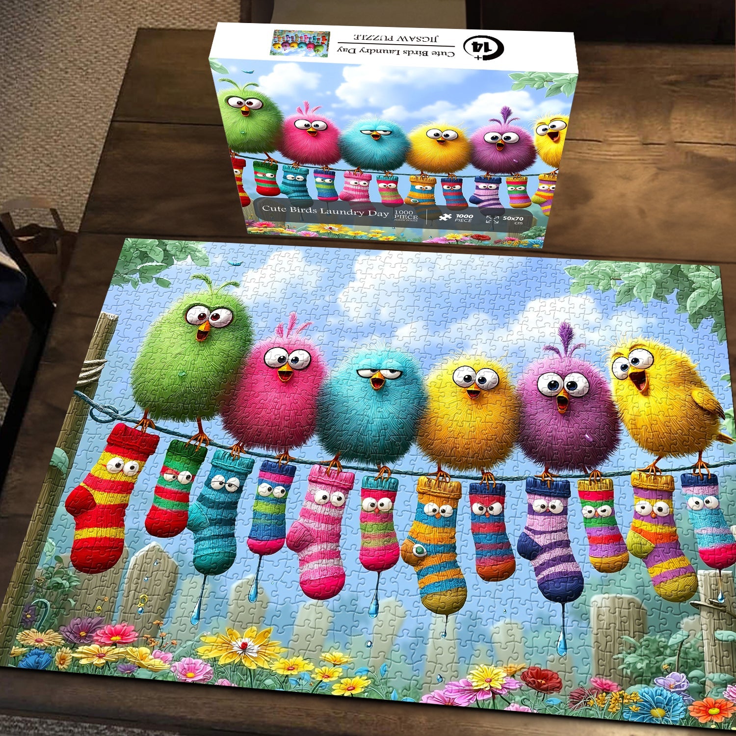Cute Birds Laundry Day Jigsaw Puzzle 1000 Piece