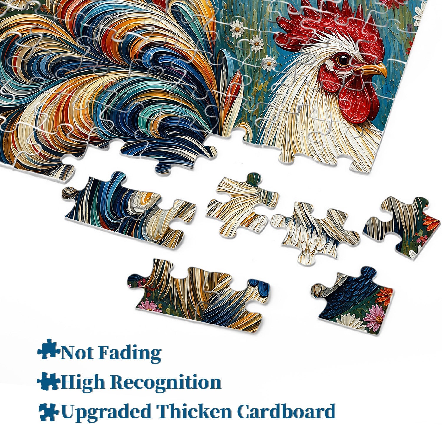 Colorful Rooster Jigsaw Puzzle 1000 Pieces