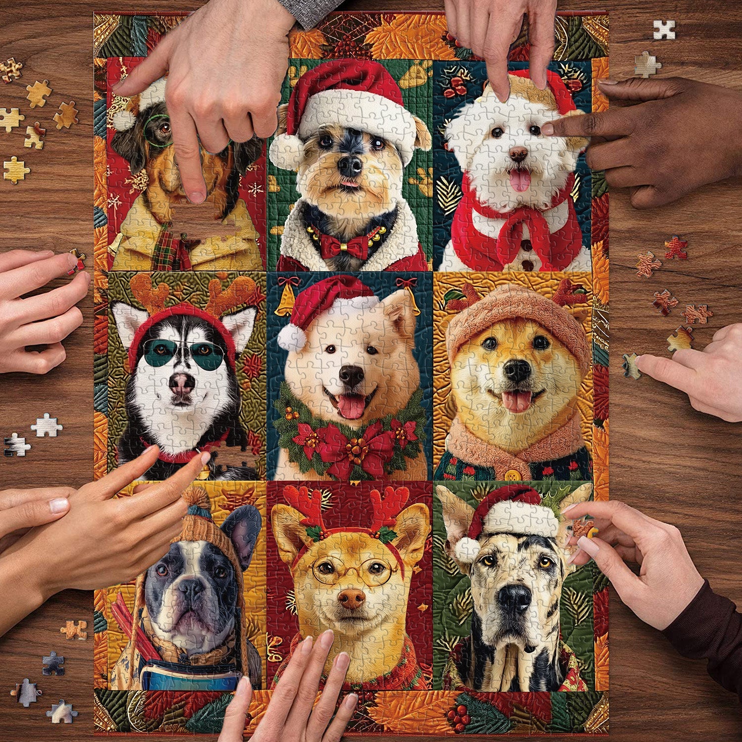 Christmas Dogs Jigsaw Puzzle 1000 Piece