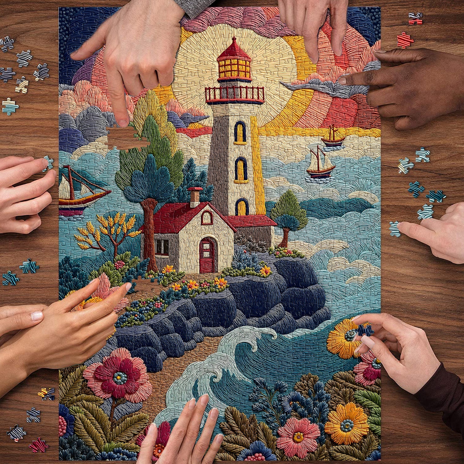 Threadwork Lighthouse Jigsaw Puzzle 1000 Pieces