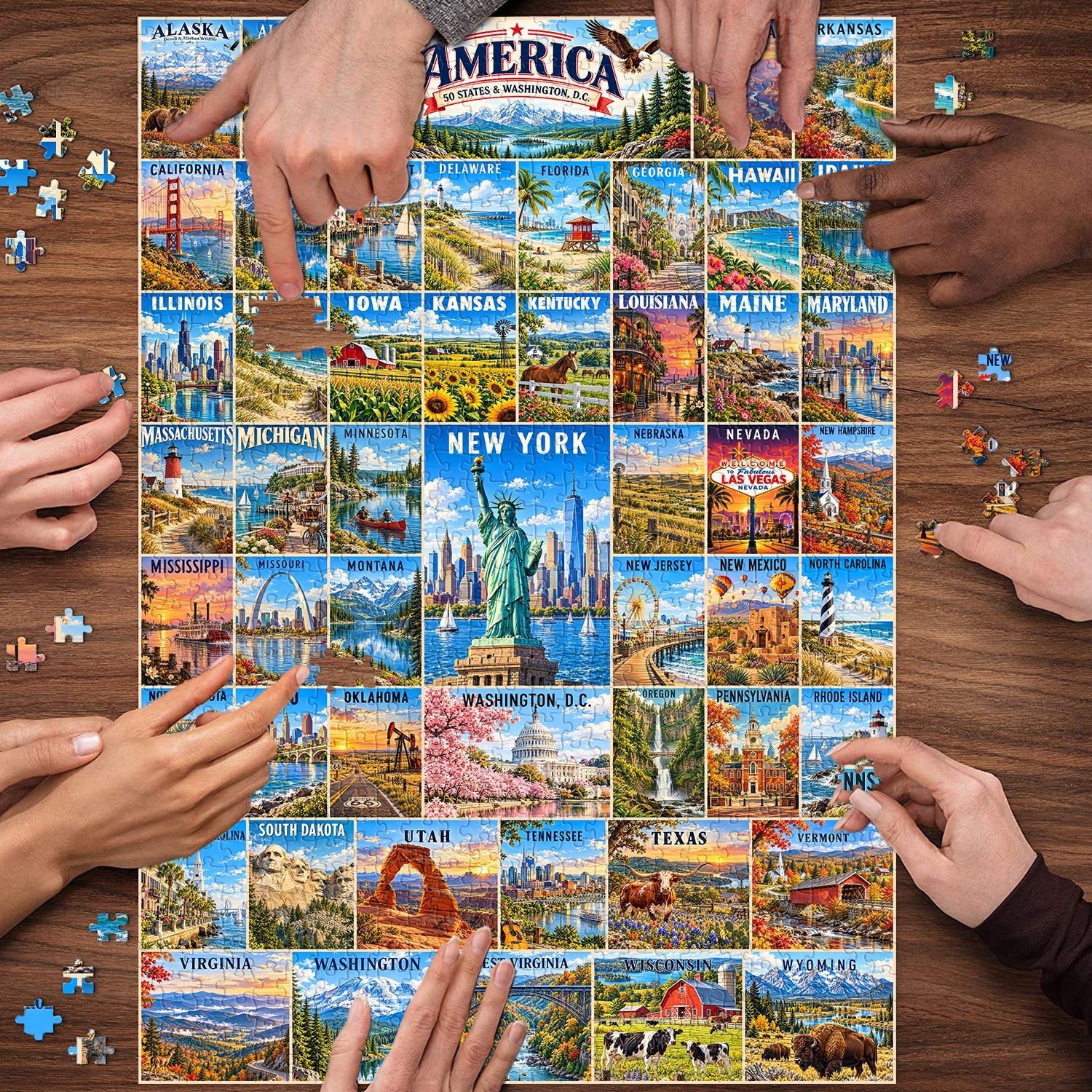 50 States & Washington, D.C Jigsaw Puzzle 1000 Piece