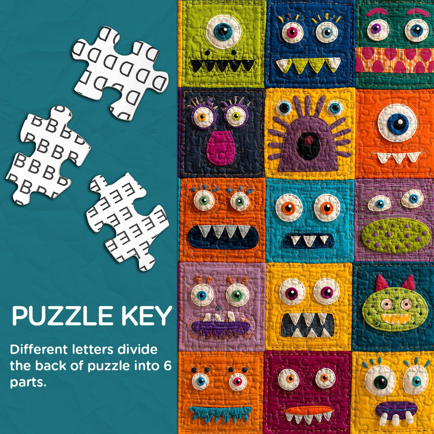 Cute Monster Grid Jigsaw Puzzle 1000 Piece