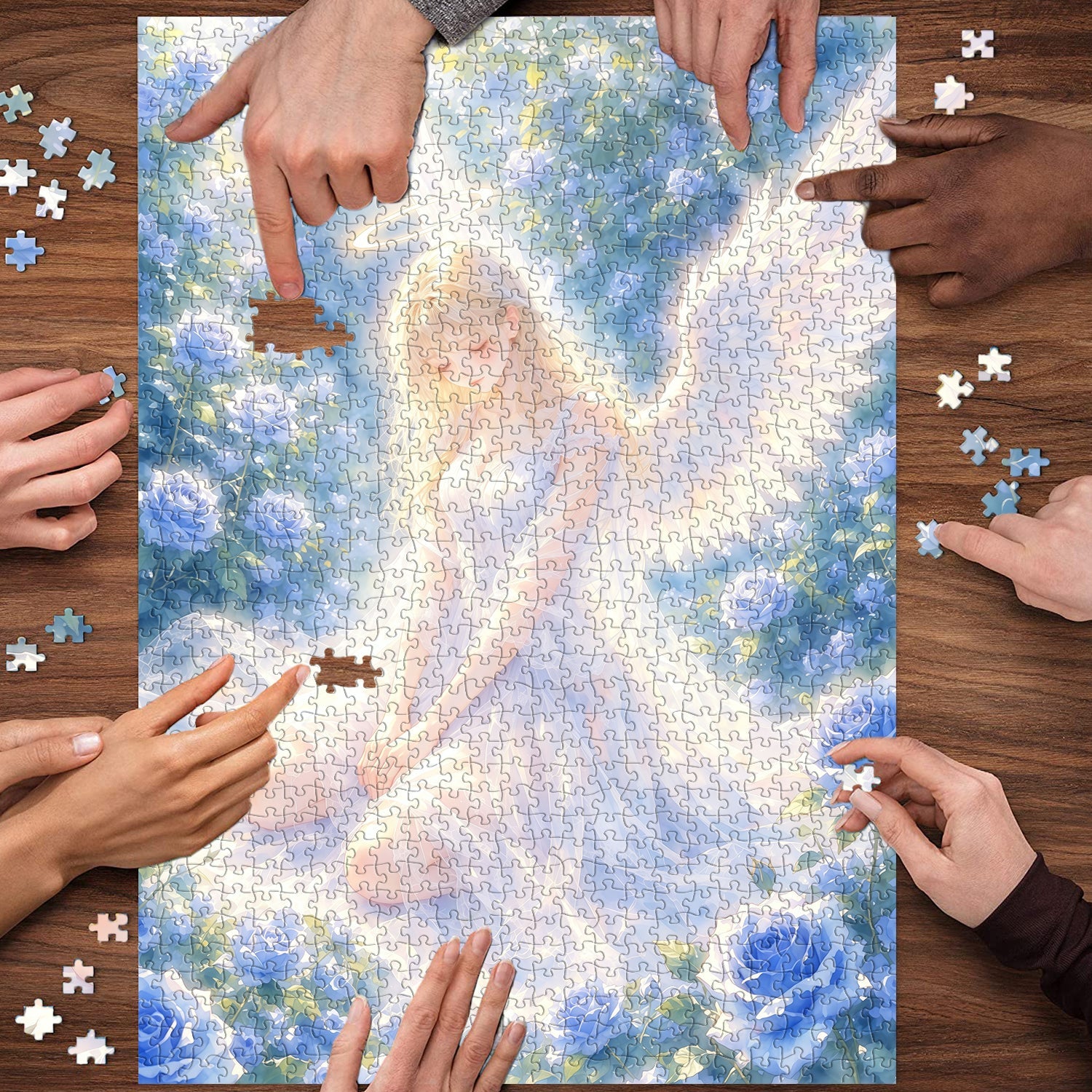 Azure Rose Angel Jigsaw Puzzle 1000 Piece