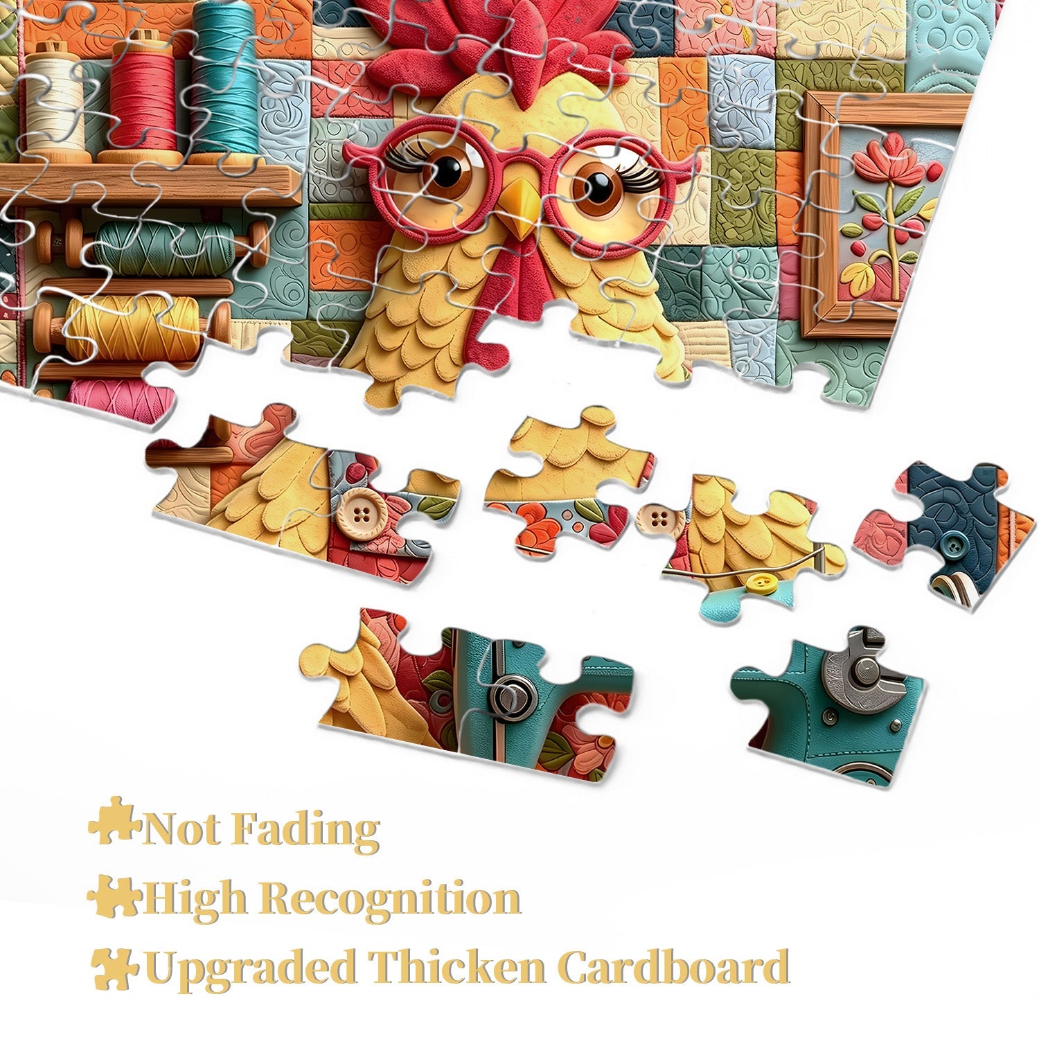 Quilted Chicken Jigsaw Puzzle 1000 Pieces