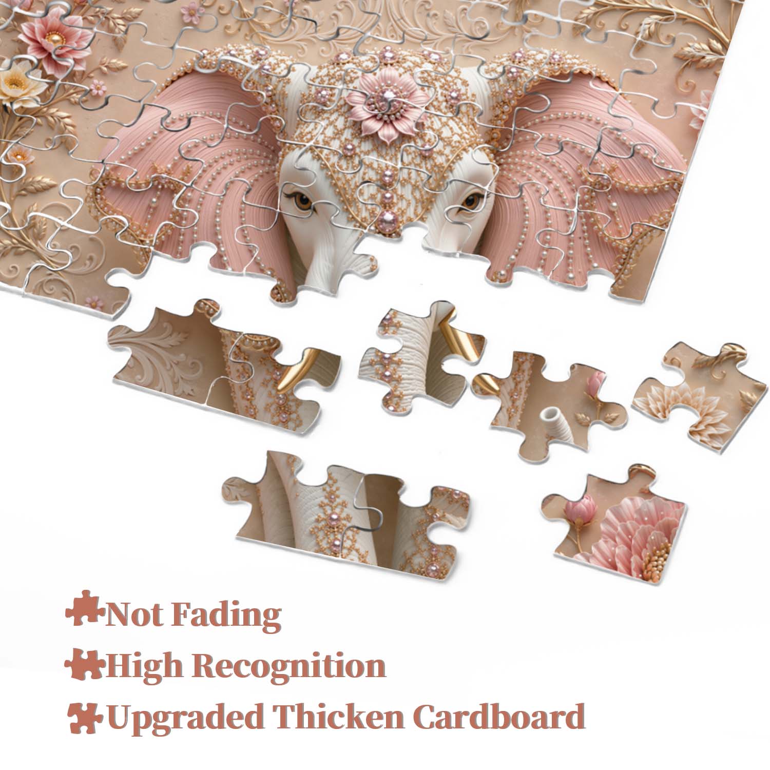 Floral Jewel Elephant  Jigsaw Puzzle 1000 Piece