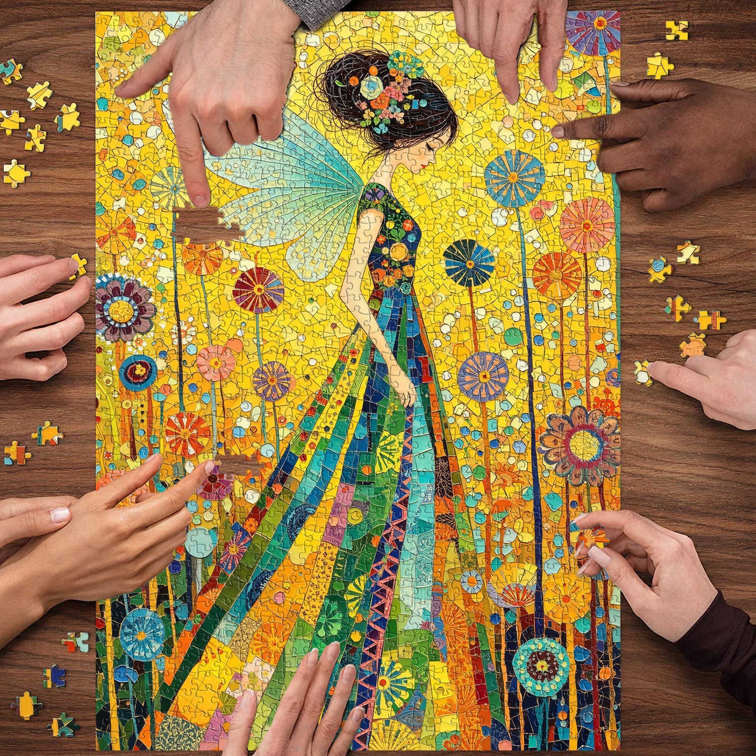 Mosaic Flower Fairy Jigsaw Puzzle 1000 Pieces