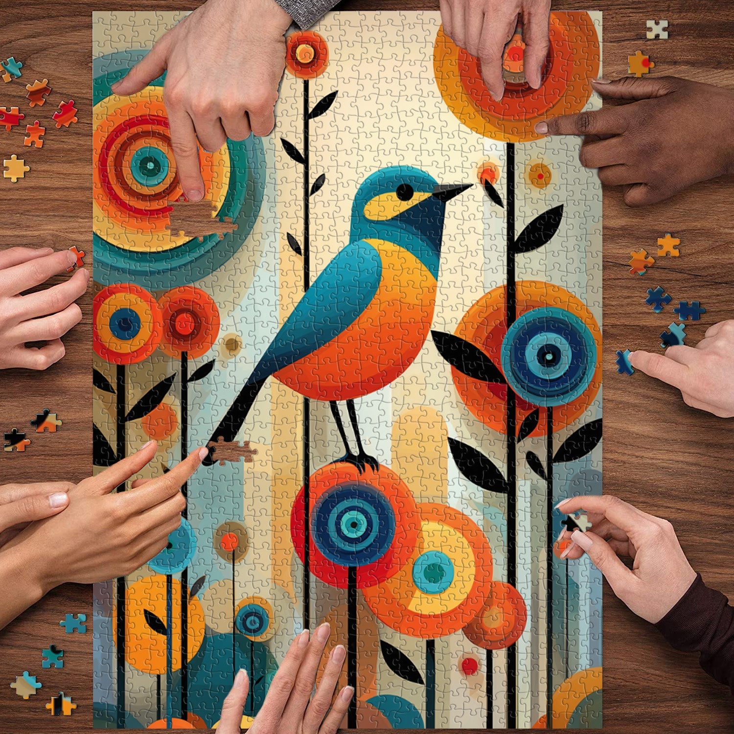 Geometric Bird Jigsaw Puzzle 1000 Pieces