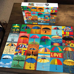 Puzzles en bois de parapluie 1000 pièces
