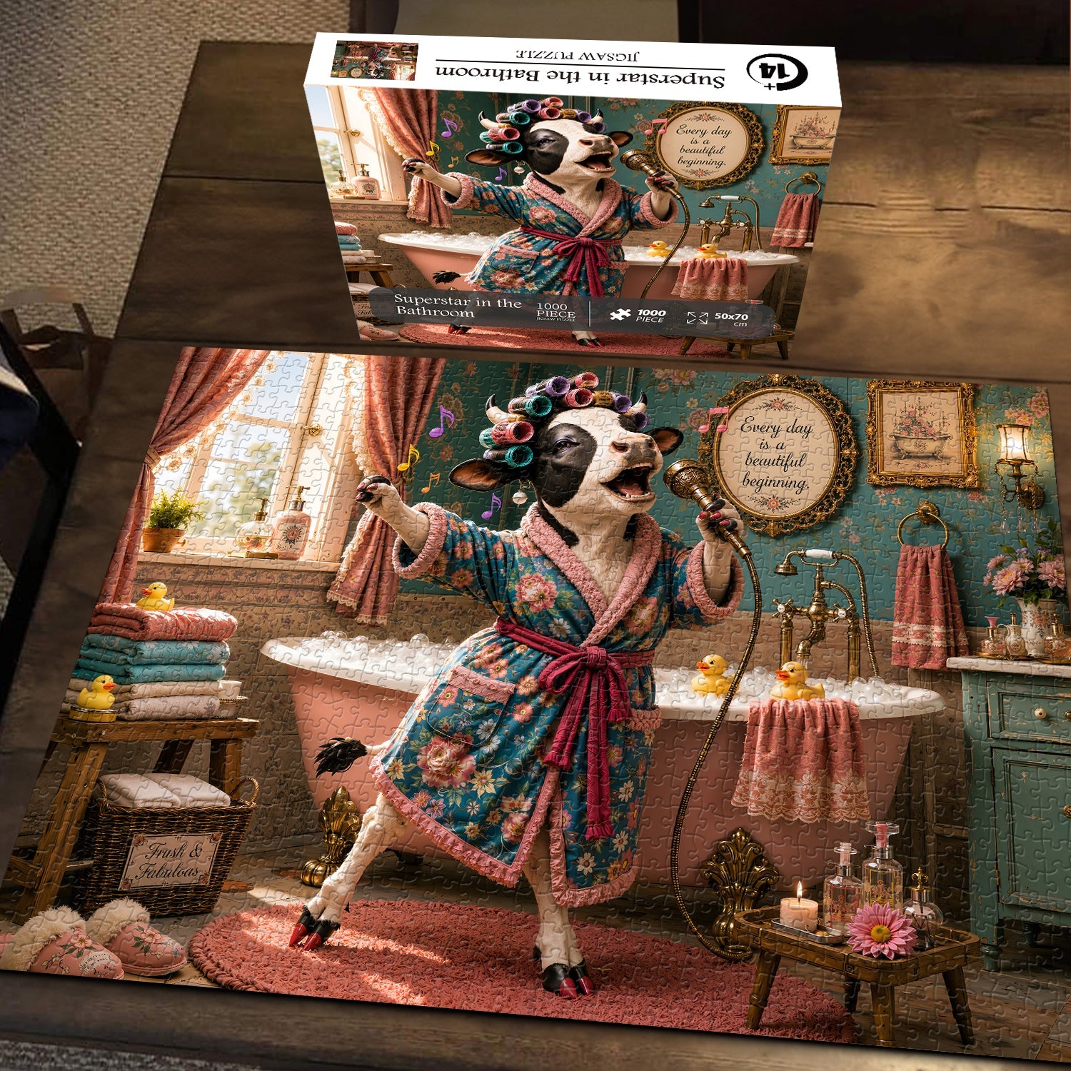 Superstar in the Bathroom Jigsaw Puzzle 1000 Pieces