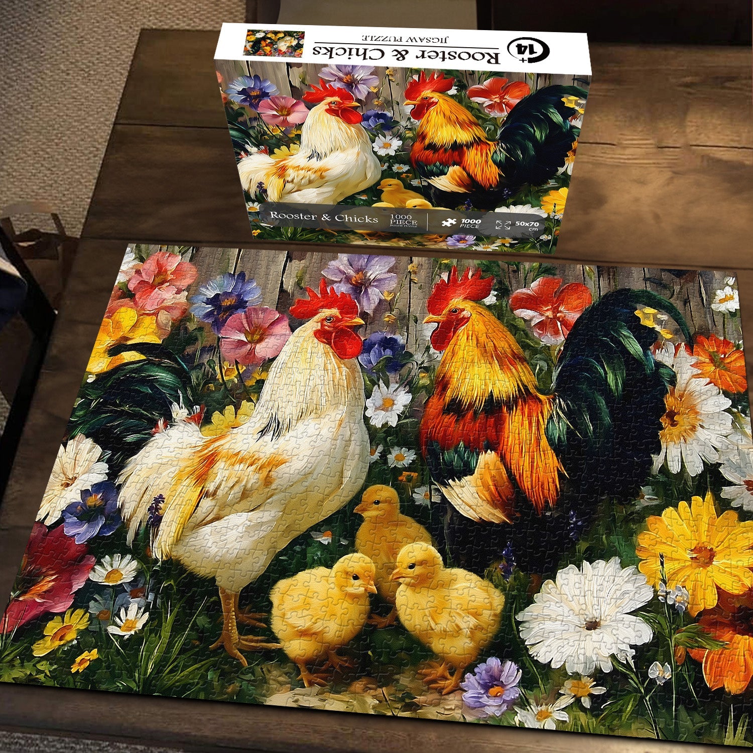 Rooster & Chicks Jigsaw Puzzle 1000 Pieces