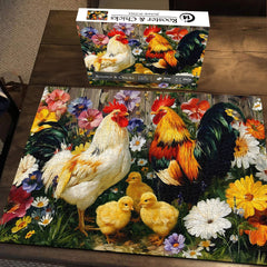 Rooster & Chicks Jigsaw Puzzle 1000 Pieces