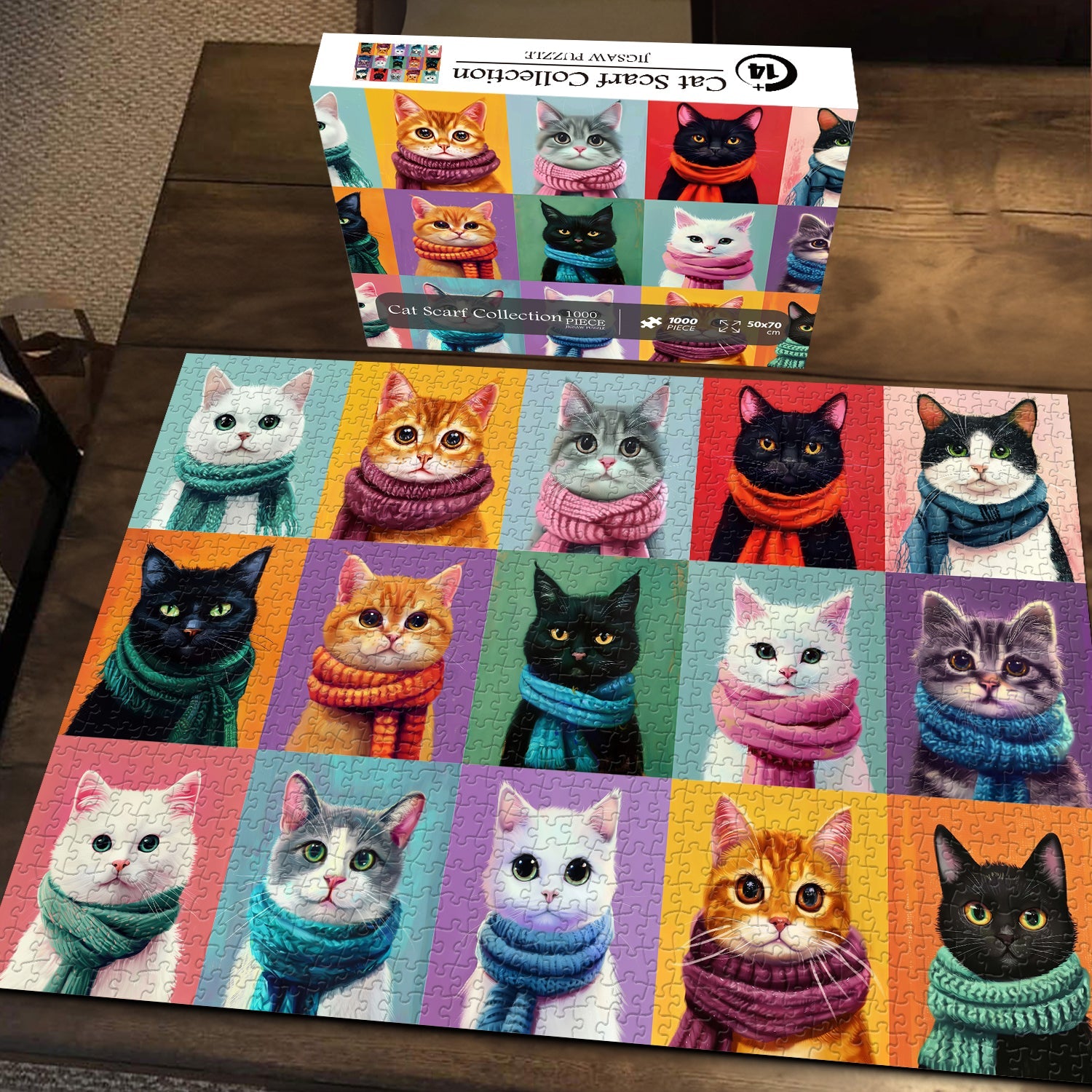 Cat Scarf Collection Jigsaw Puzzle 1000 Pieces