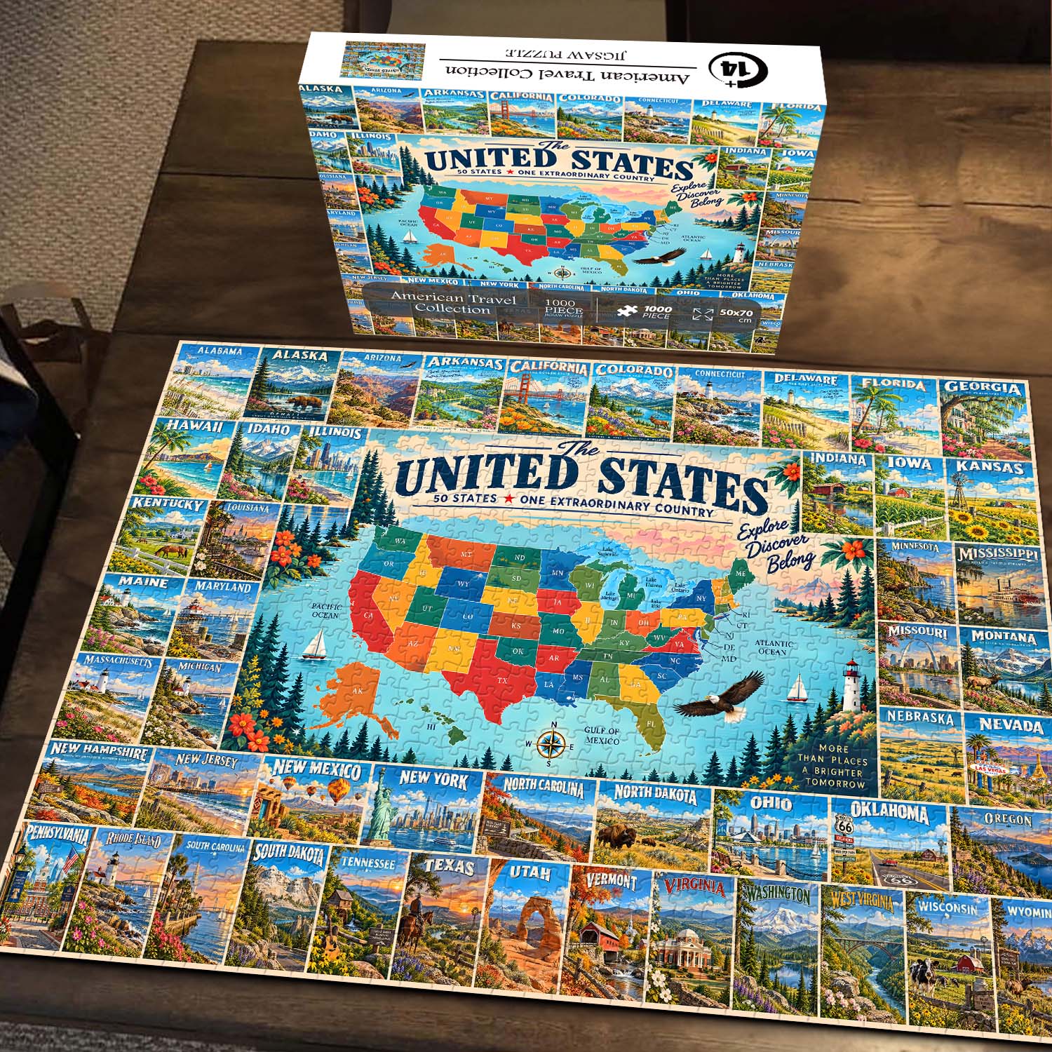 American Travel Collection Jigsaw Puzzle 1000 Piece