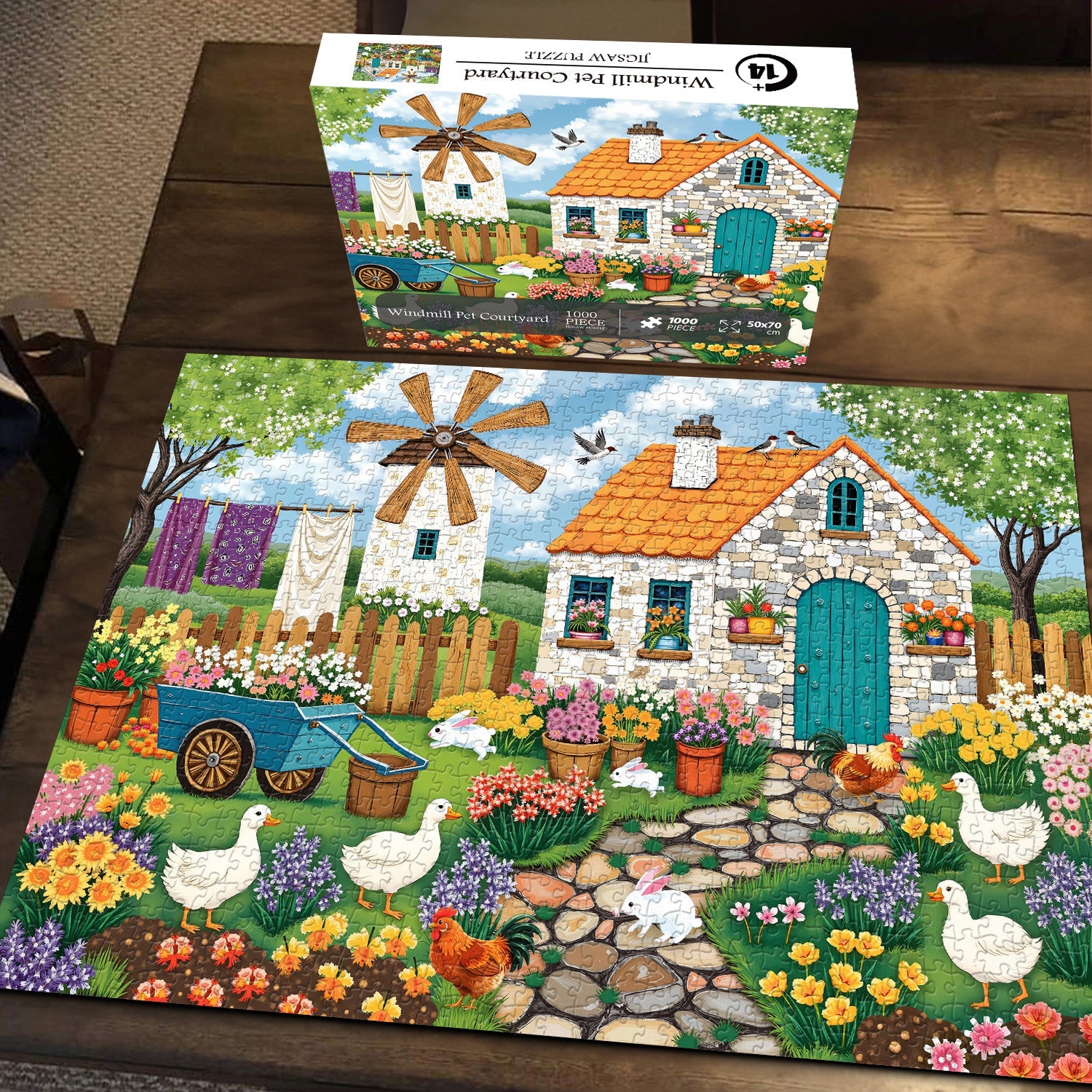 Windmill Pet Courtyard Jigsaw Puzzle 1000 Pieces