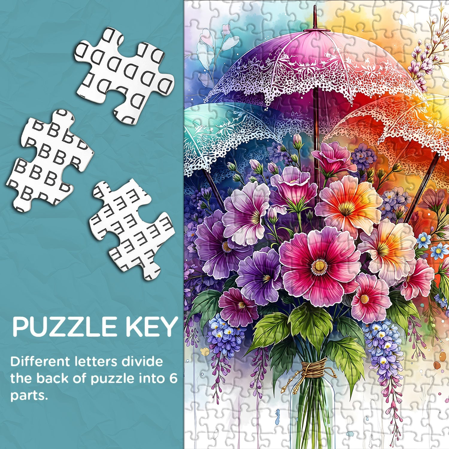 Umbrella Blooms Jigsaw Puzzle 1000 Pieces