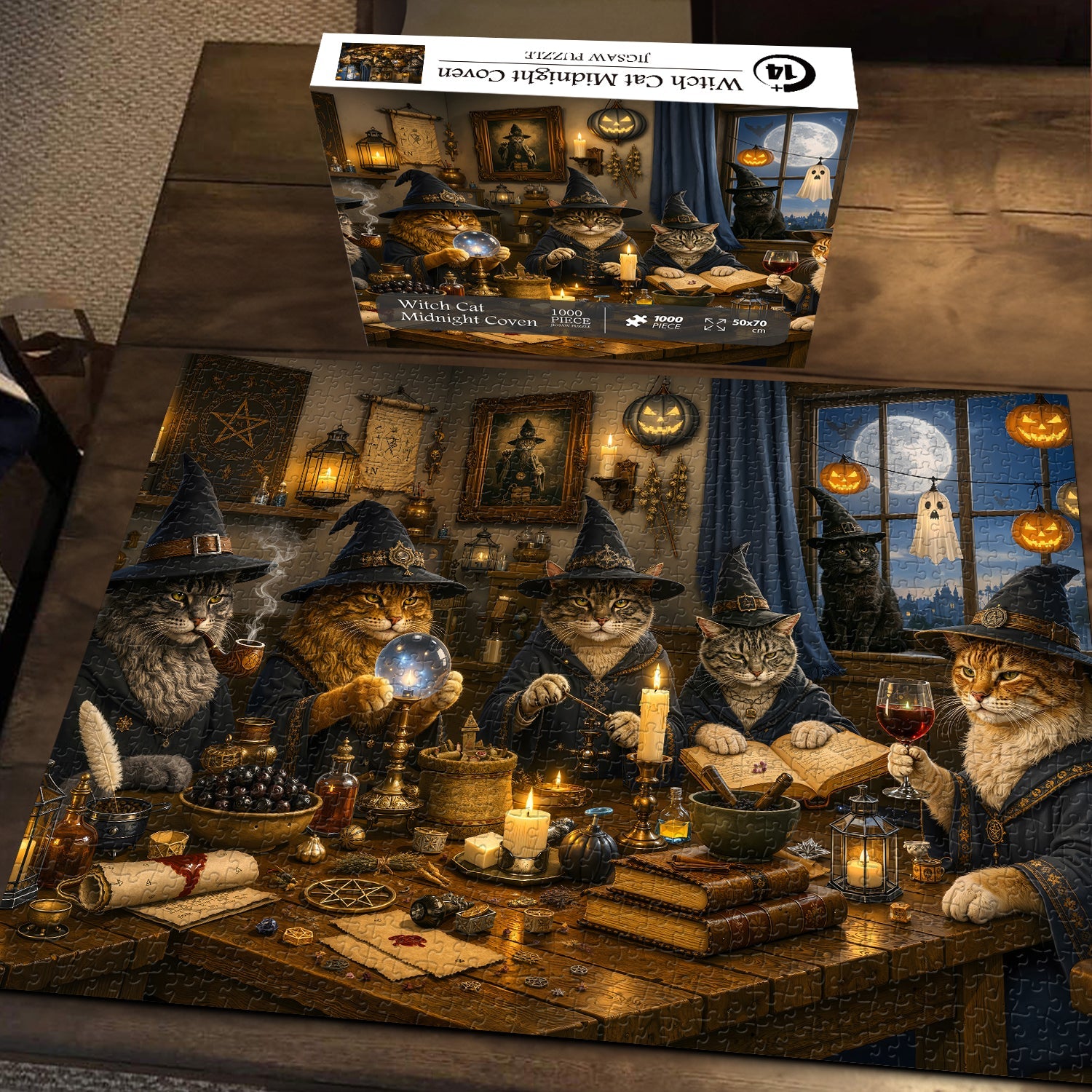 Witch Cat Midnight Coven Jigsaw Puzzle 1000 Piece