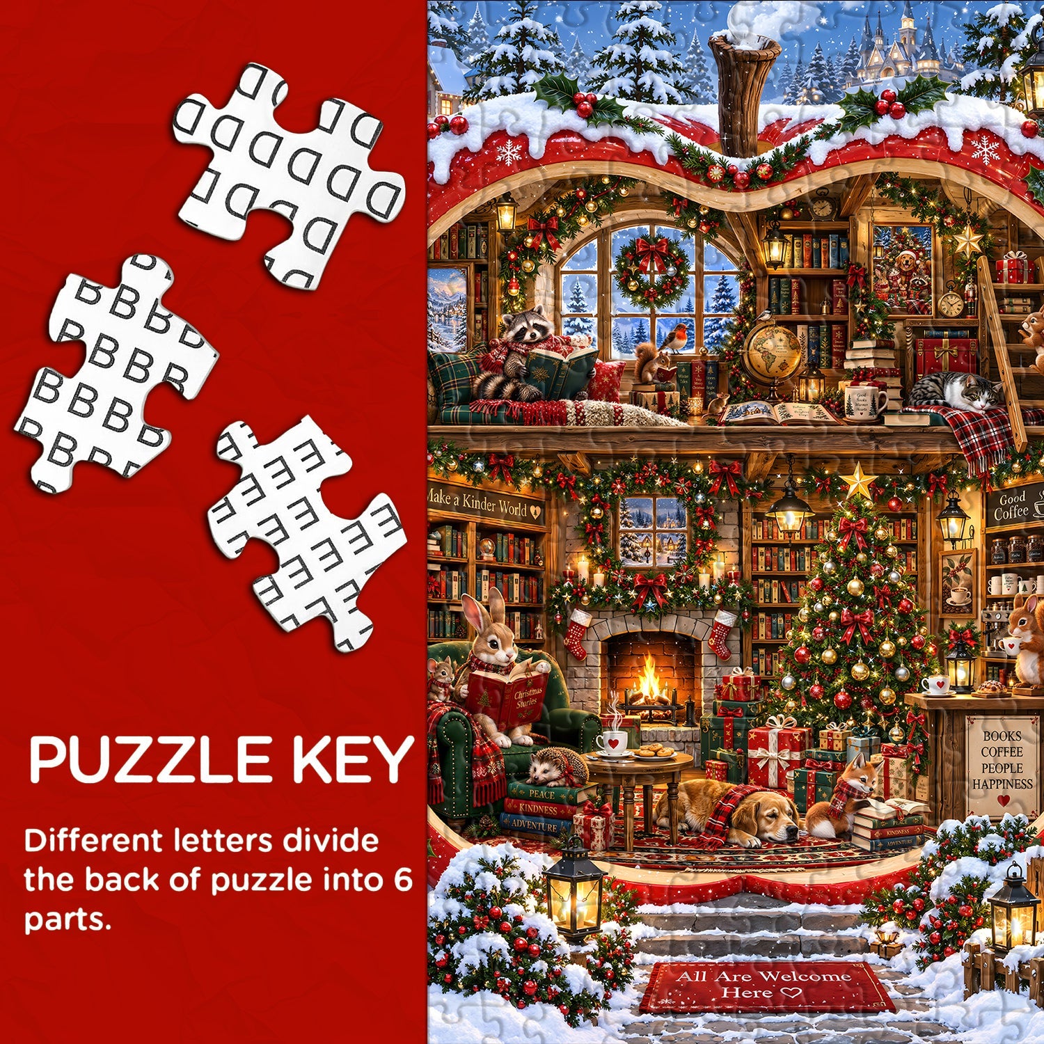 Christmas Apple Bookstore Jigsaw Puzzle 1000 Pieces