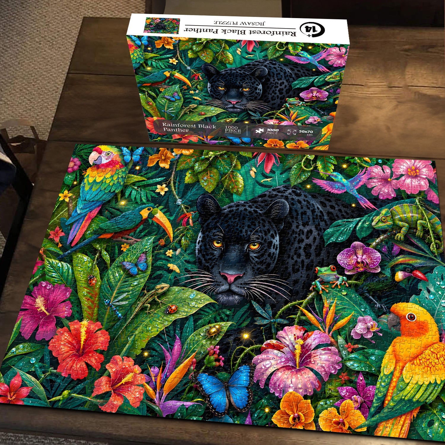 Rainforest Black Panther Jigsaw Puzzle 1000 Pieces