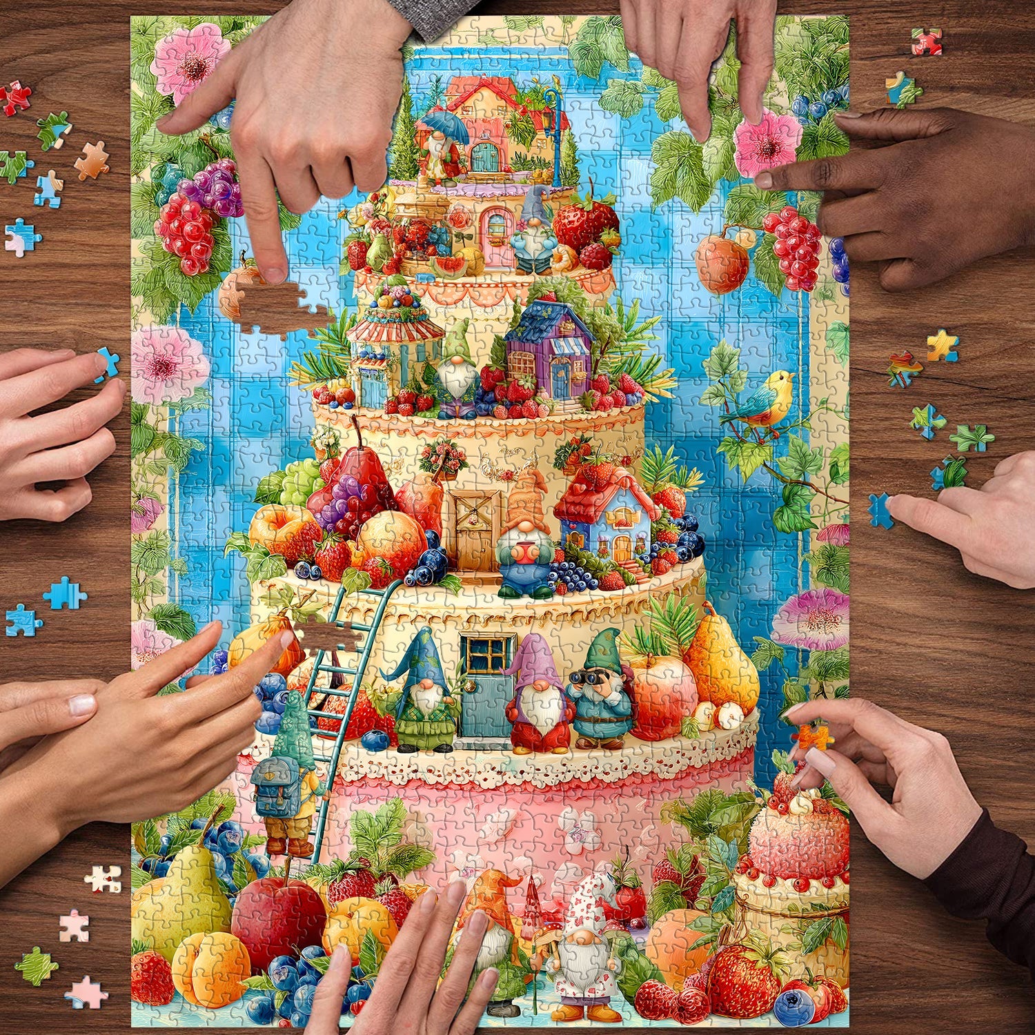Gnomes Cake Jigsaw Puzzle 1000 Pieces