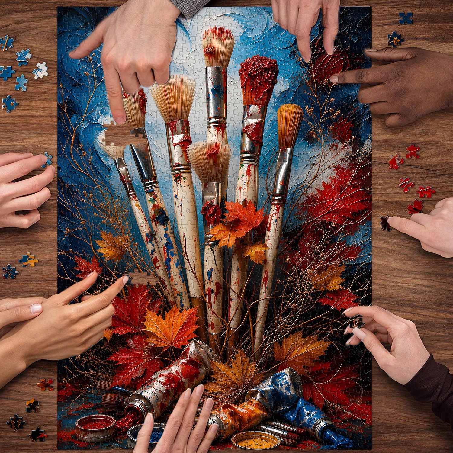 Paints Autumn Leaves Jigsaw Puzzle 1000 Pieces