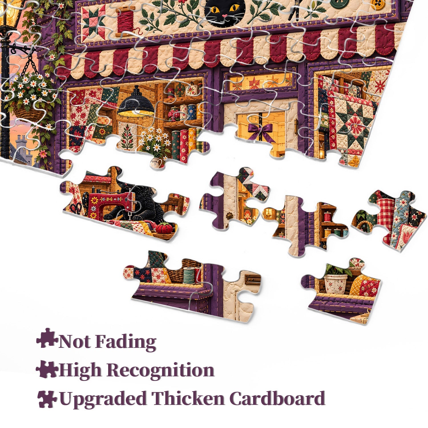 Black Cat Sewing Shop Jigsaw Puzzle 1000 Pieces