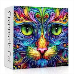 Puzzle en forme de chat chromatique 1000 pièces