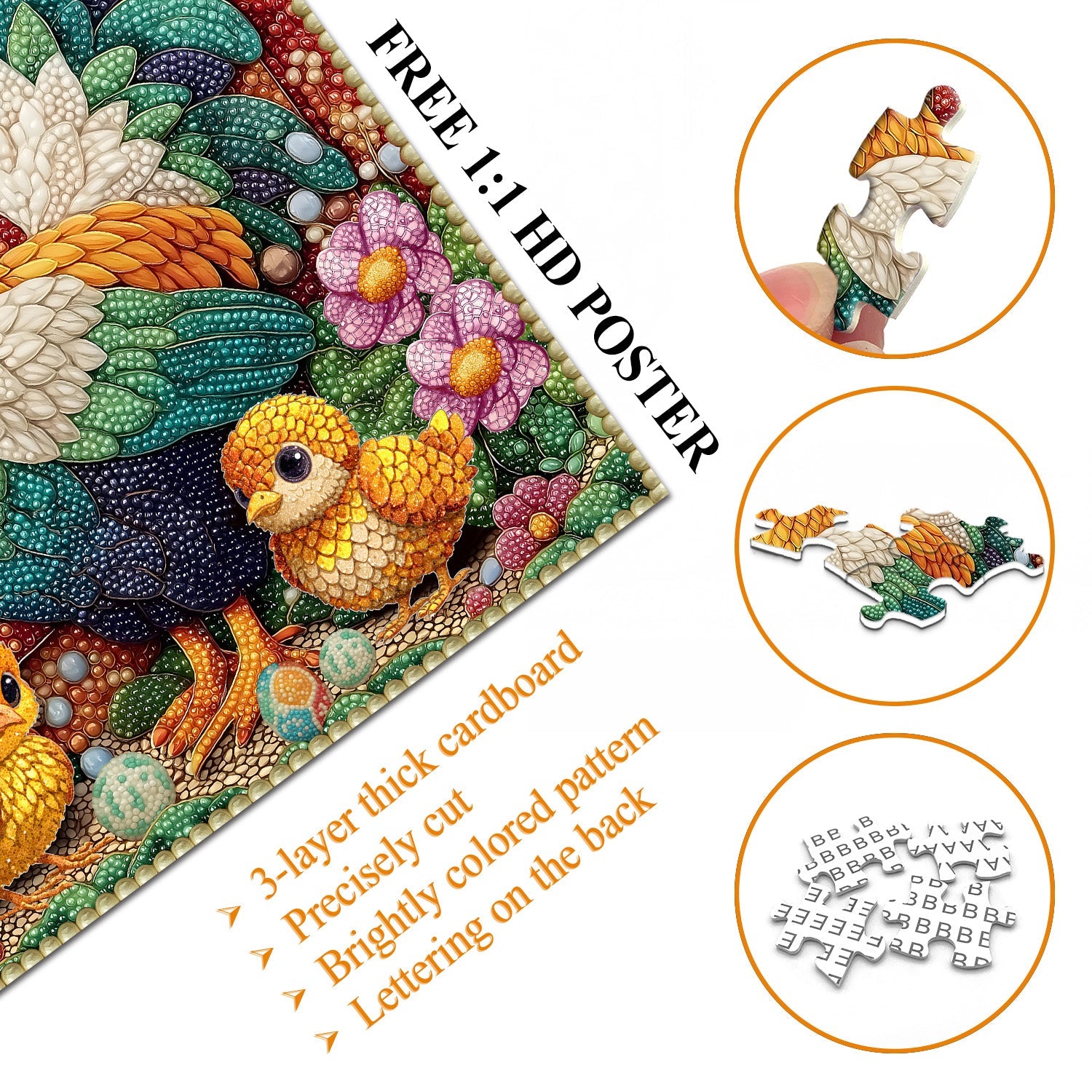 Garden with Chicks Jigsaw Puzzle 1000 Pieces