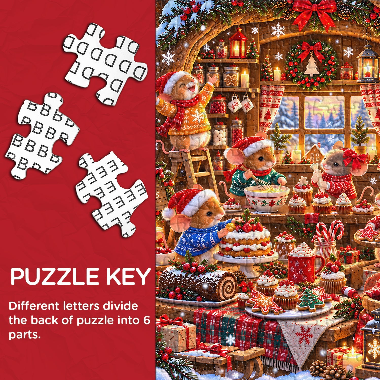 Christmas Mice Bakery Jigsaw Puzzle 1000 Pieces
