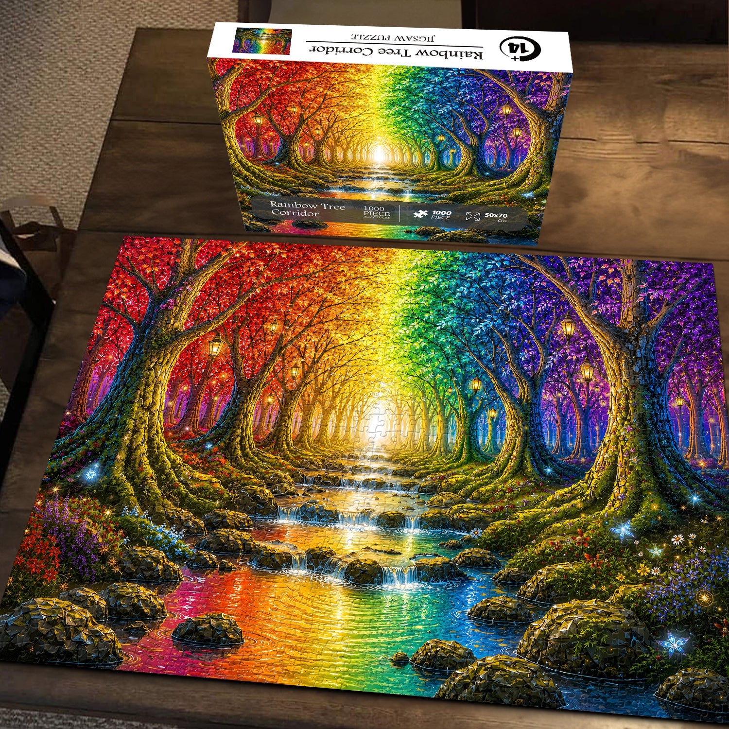 Rainbow Tree Corridor Jigsaw Puzzle 1000 Pieces