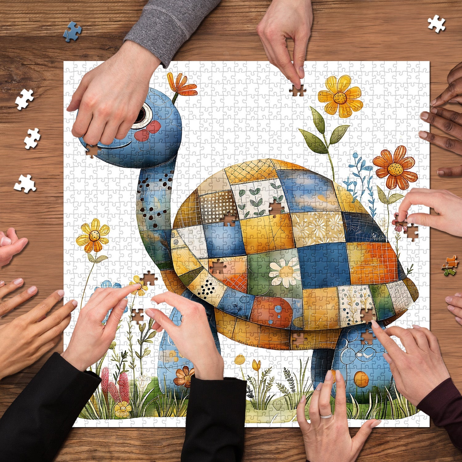 Floral Turtle Jigsaw Puzzle 1000 Pieces