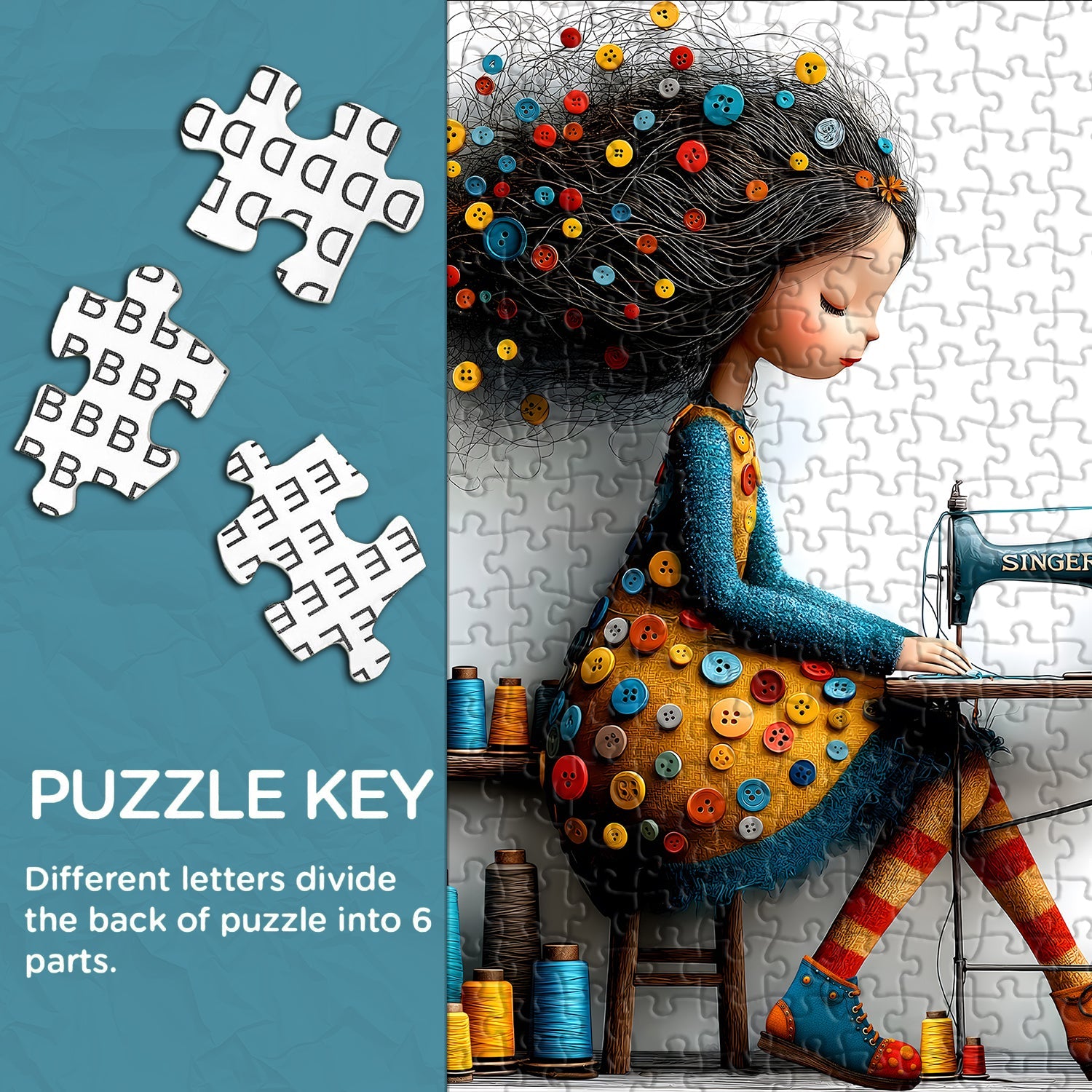 Sewing Girl Jigsaw Puzzle 1000 Pieces