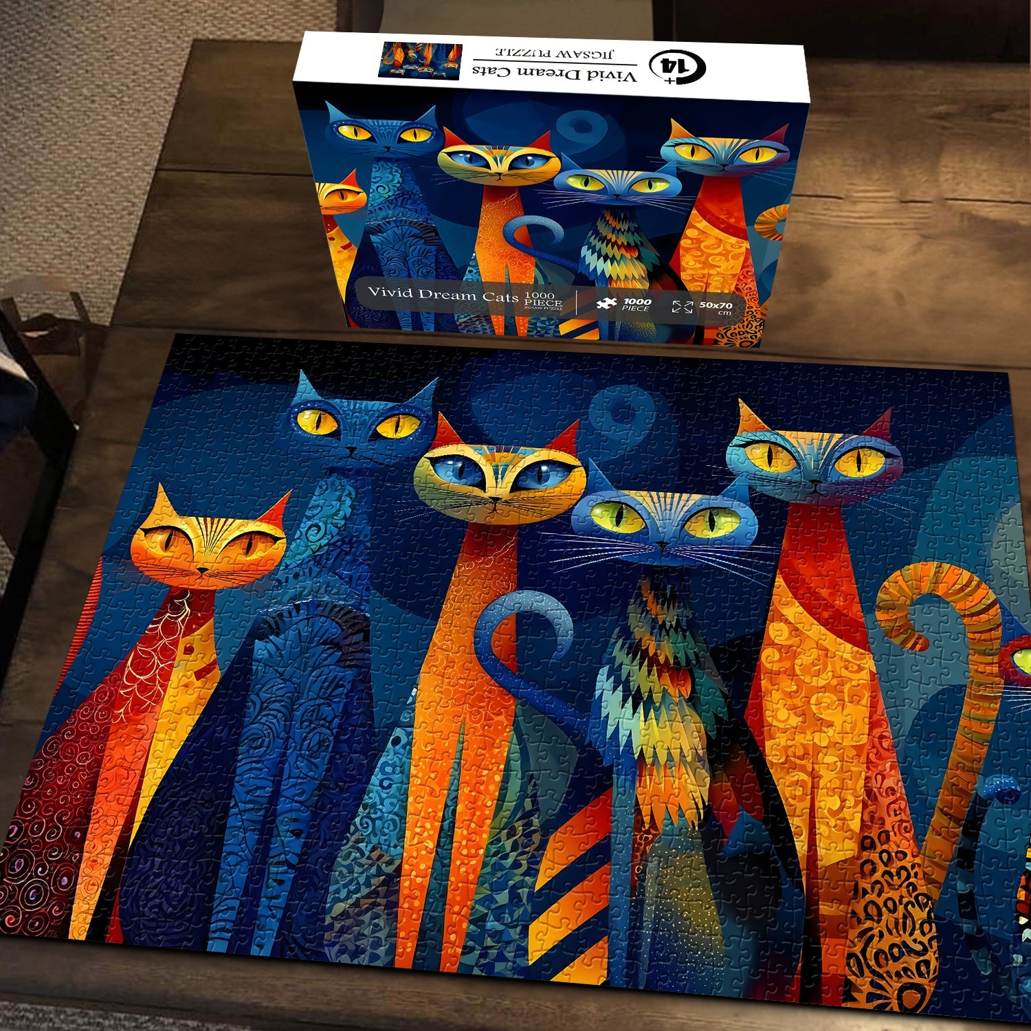 Puzzle 1000 pièces « Chats de rêves vifs »