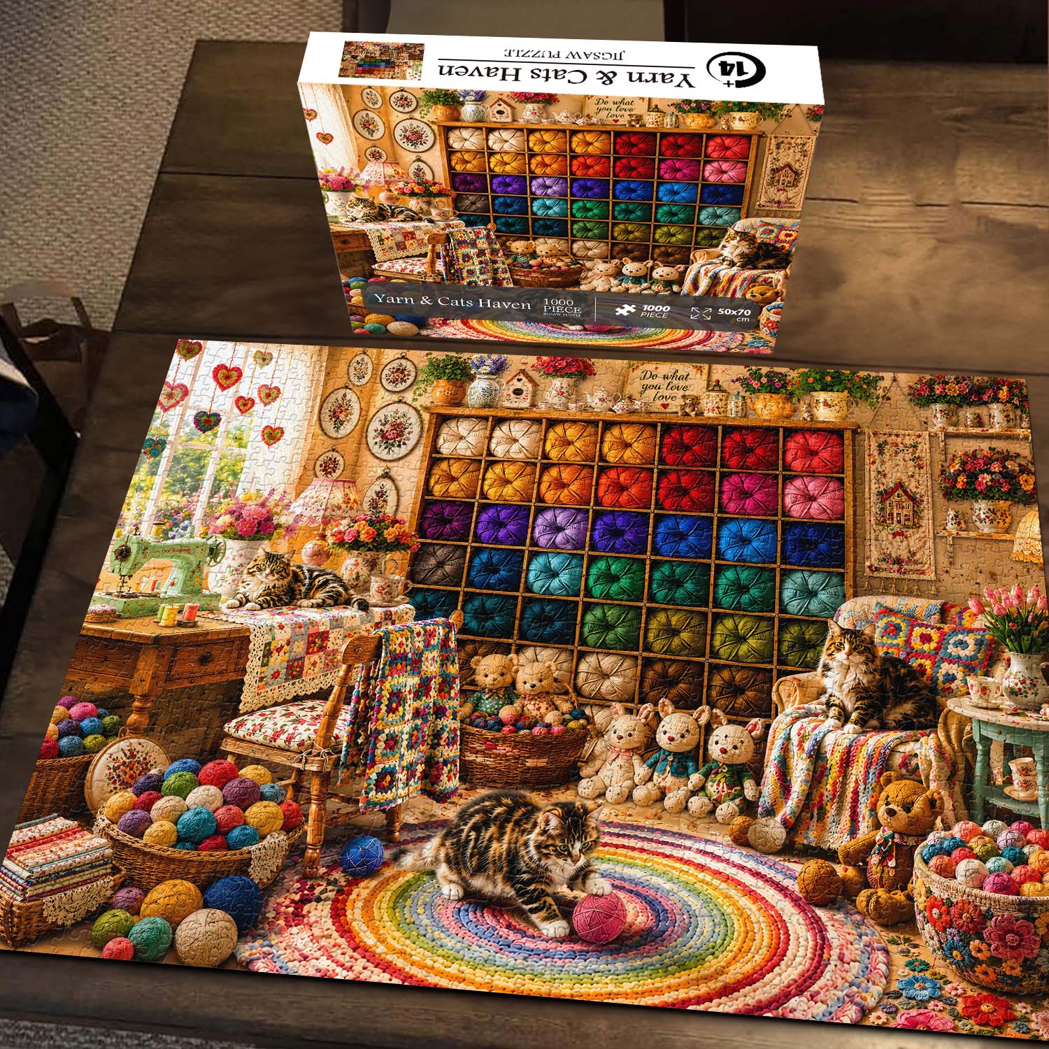 Yarn & Cats Haven Jigsaw Puzzle 1000 Piece