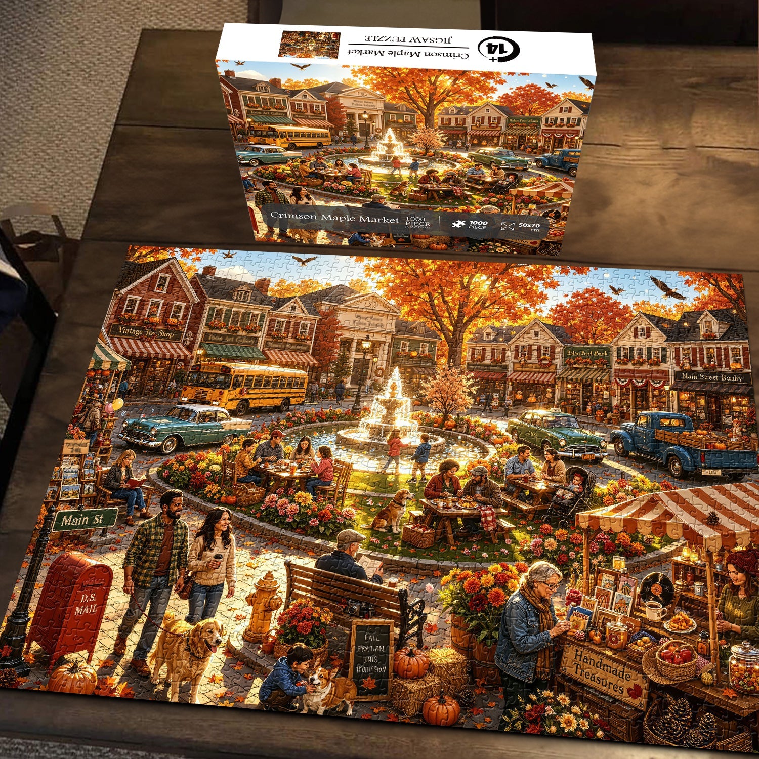 Crimson Maple Market Jigsaw Puzzle 1000 Piece
