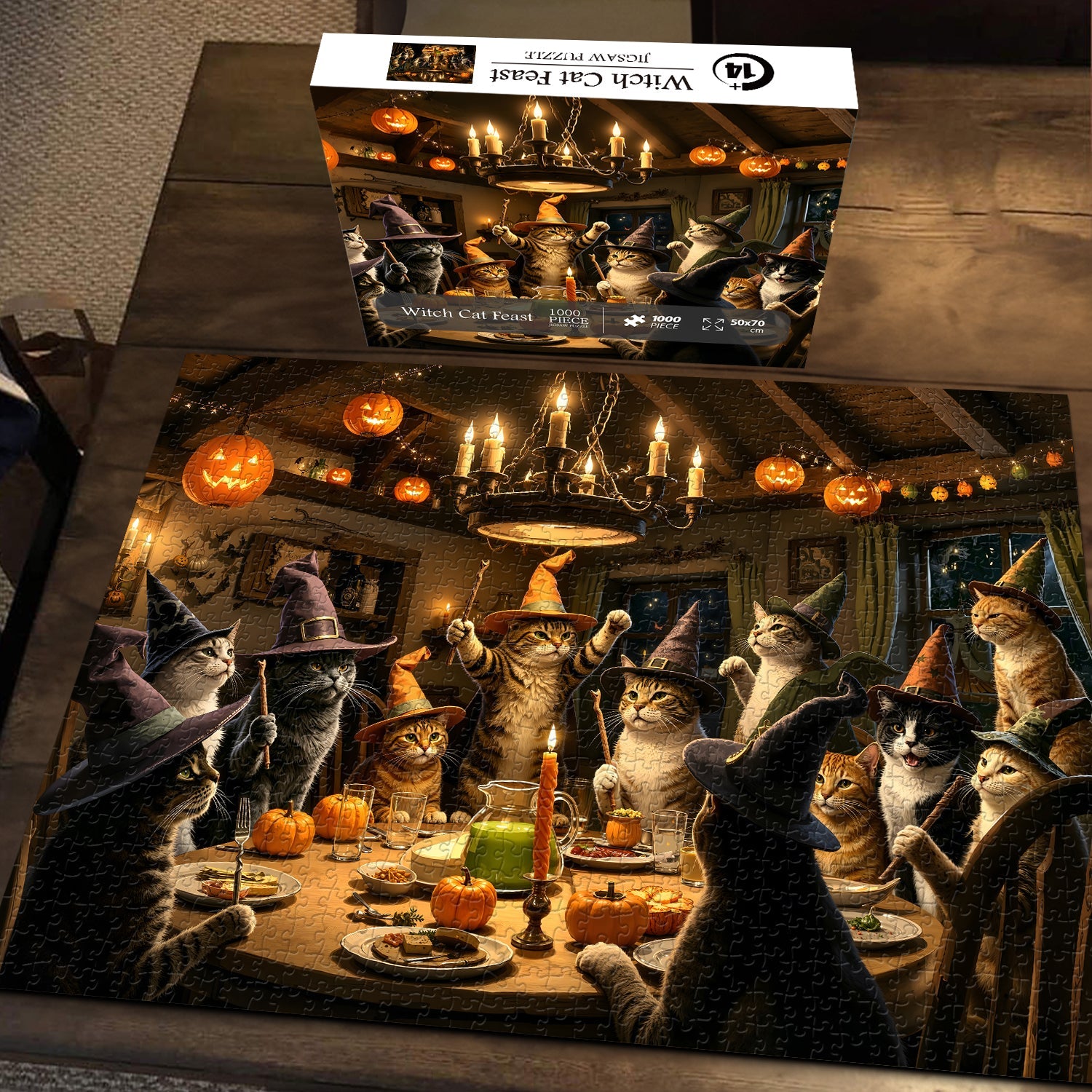 Witch Cat Feast Jigsaw Puzzle 1000 Piece