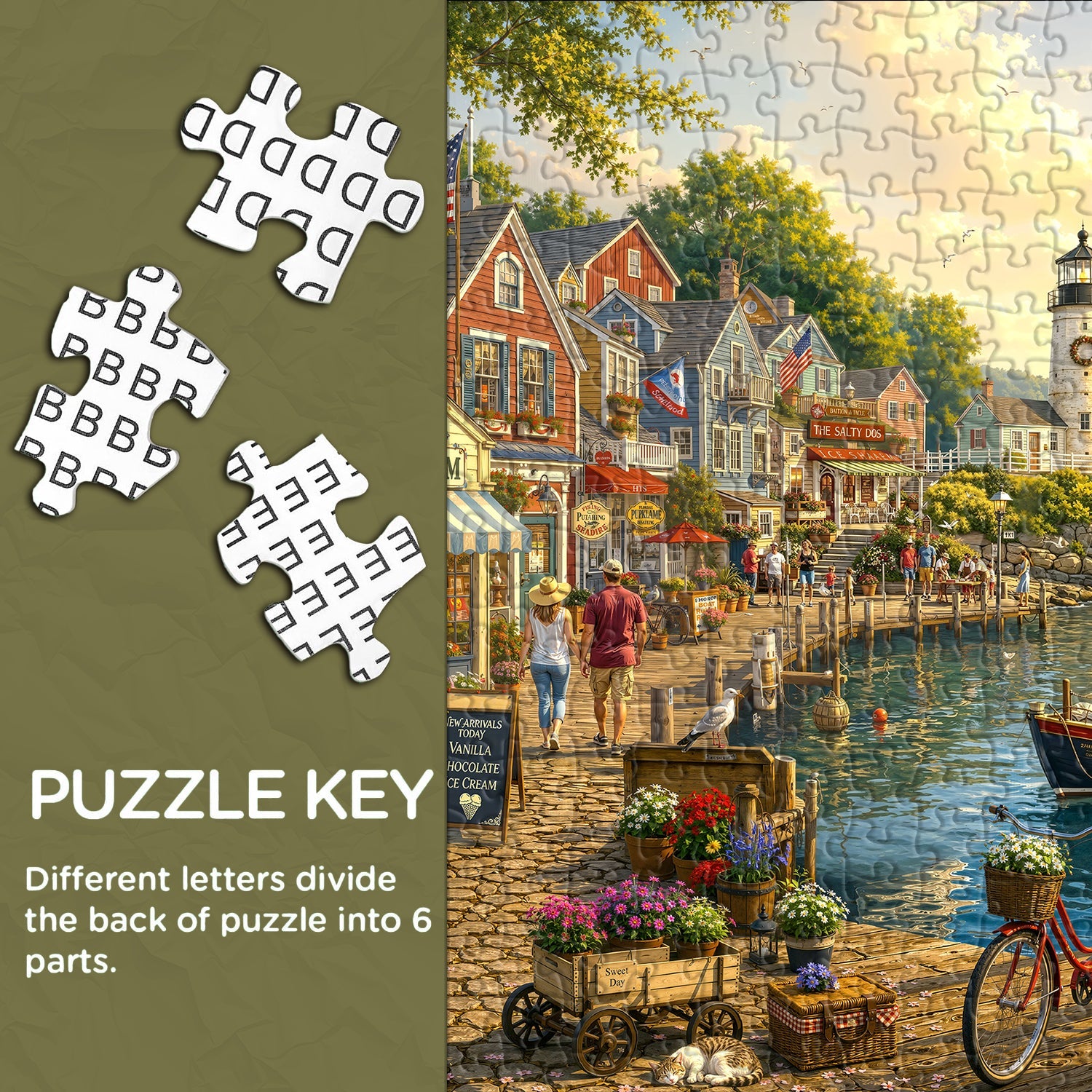 Village Harbor Jigsaw Puzzle 1000 Piece