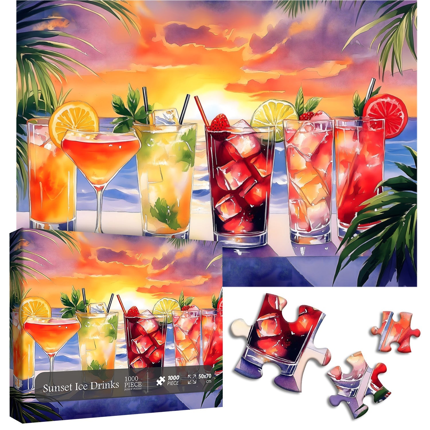 Sunset Ice Drinks Jigsaw Puzzle 1000 Pieces