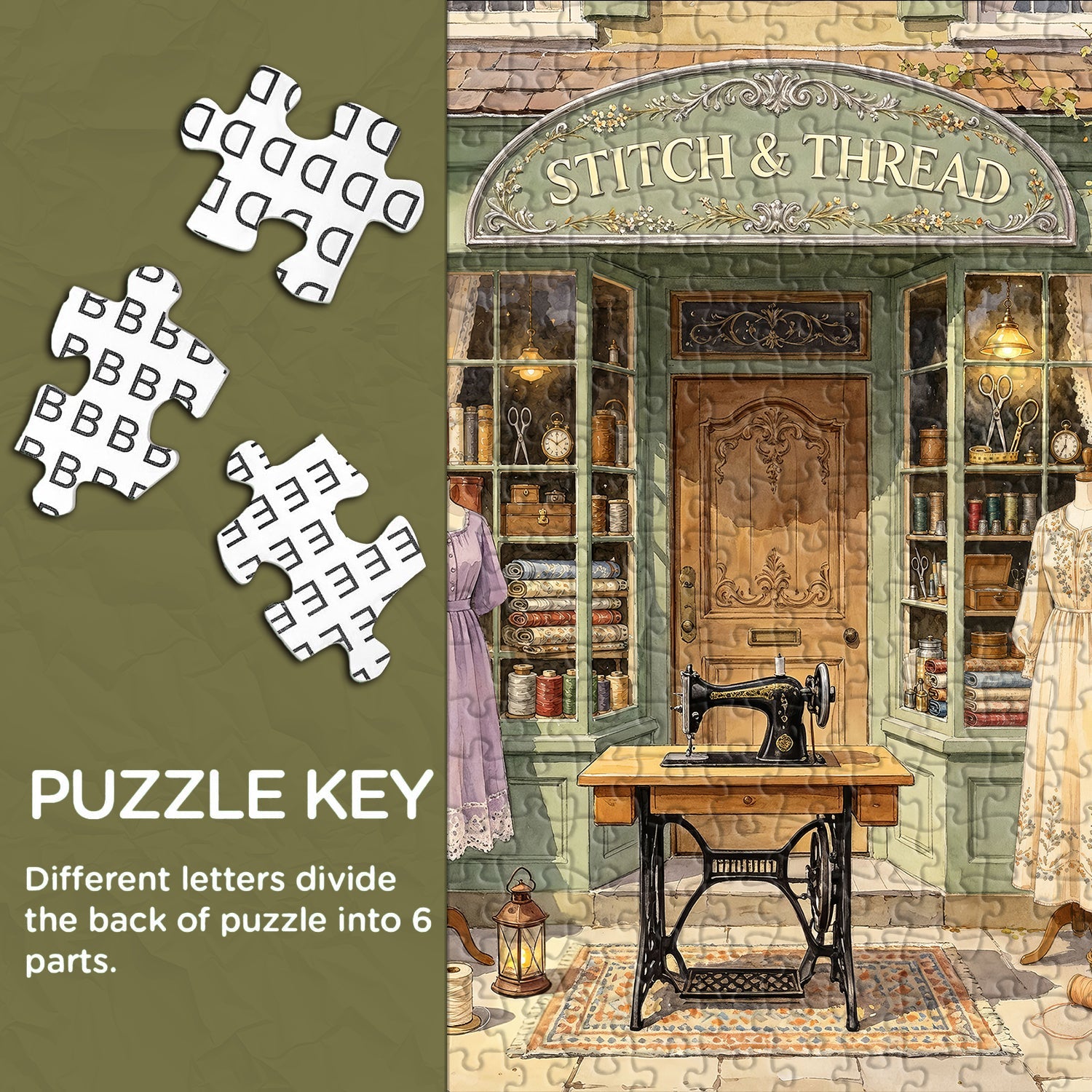 Vintage Stitch Shop Jigsaw Puzzle 1000 Piece